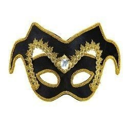 MASKA WENECKA CZARNA Z KAMIENIEM