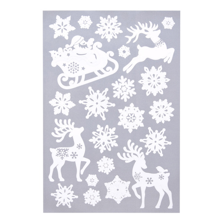 BIAŁA DEKORACJA NA SZYBY ŚWIĄTECZNA