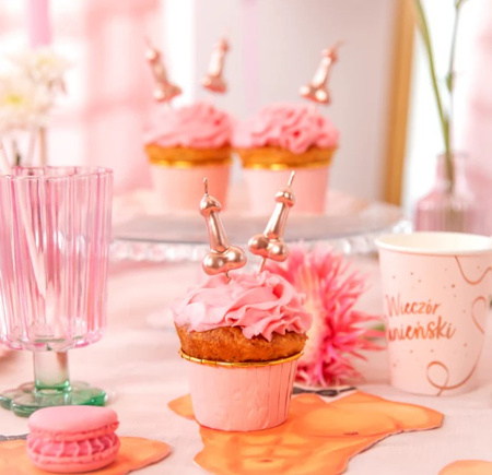 ŚWIECZKI PENISKI RÓŻOWE ZŁOTO 5 SZT