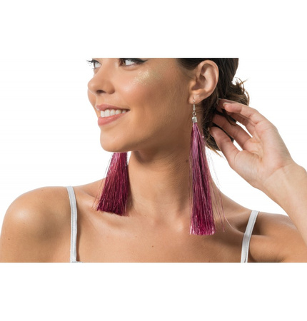 KOLCZYKI Z LAMETY RÓŻOWE ZŁOTO 