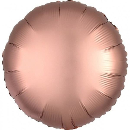 BALON FOLIOWY SATYNOWY OKRĄGŁY 43 cm ROSE GOLD
