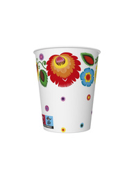KUBECZKI PAPIEROWE HAFT ŁOWICKI FOLK 250 ML 8 SZT.