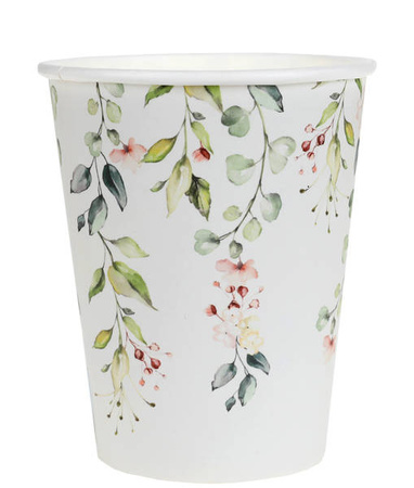 KUBECZKI PAPIEROWE GREEN WEDDING KWIATY 270 ML