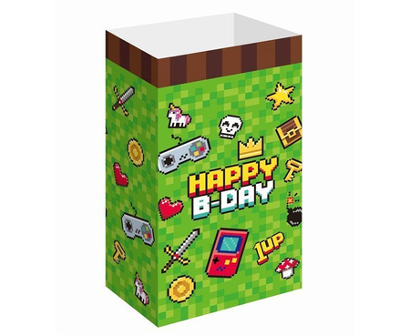 TOREBKI PAPIEROWE PIKSELE 6SZT