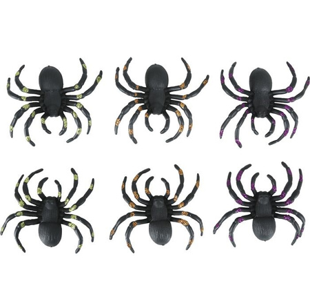 PAJĄKI 6 SZT Z BROKATEM 7 CM HALLOWEEN