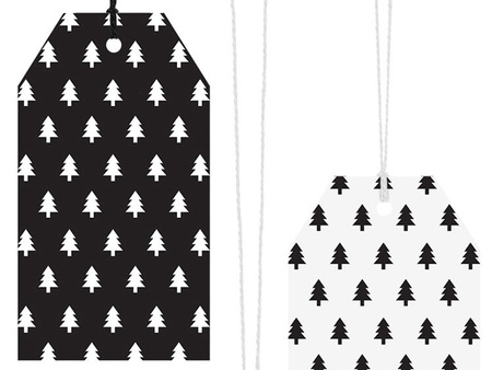 Zawieszki do prezentów Choinki (1 karton / 40 op.) (1 op. / 12 szt.)