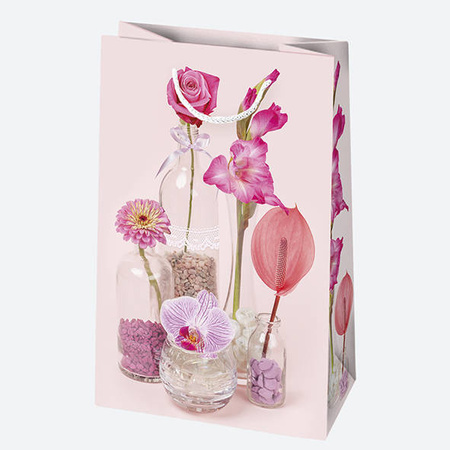 TOREBKA PREZENTOWA RÓŻ 16X24X7 CM 