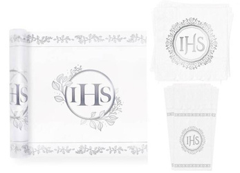 ZESTAW KOMUNIJNY SREBRNY IHS