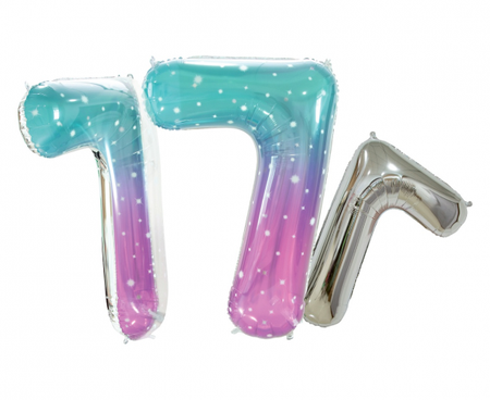 BALON FOLIOWY CYFRA 7 KOSMOS 78 CM