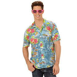 KOSZULA HAWAJSKA NIEBIESKA W KWIATY