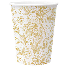 KUBKI PAPIEROWE BIAŁE W PIWONIE 8 SZT 250 ML