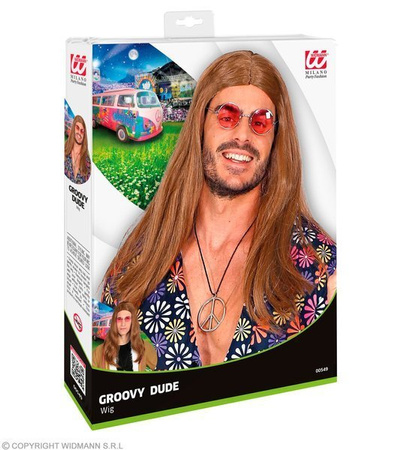 PERUKA HIPIS BRĄZOWA