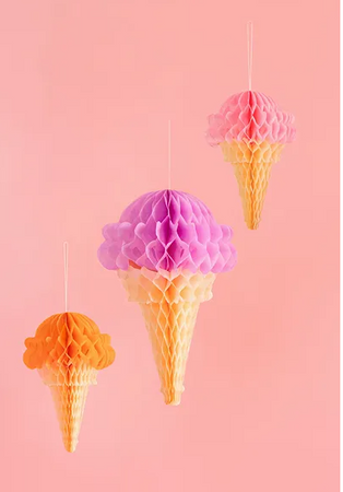 DEKORACJE BIBUŁOWE LODY 20 30 CM