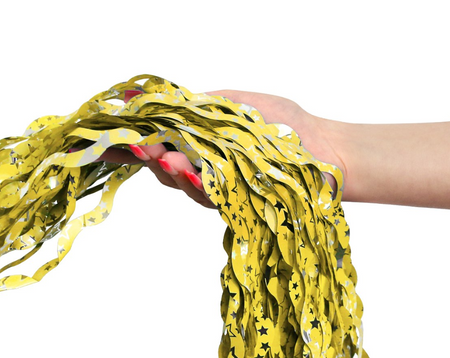 KURTYNA SPIRALE SREBRNE GWIAZDKI ZŁOTA 100 X 200 CM