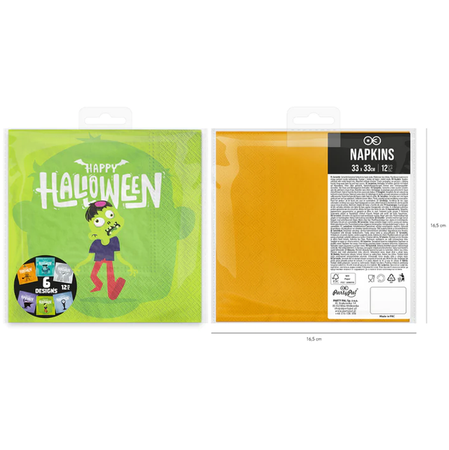 SERWETKI HALLOWEEN MONSTERS 33 X 33