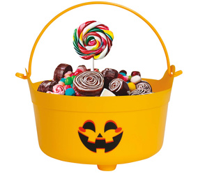 WIADERKO Z DYNIĄ POMARAŃCZOWE 23X10 CM HALLOWEEN