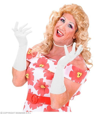 RĘKAWICZKI BIAŁE LYCRA 37 CM