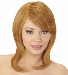 PERUKA DAMSKA RUDA GRZYWKA NA BOK