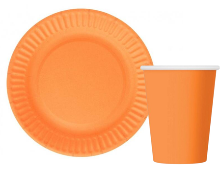 ZESTAW TALERZYKI+KUBECZKI POMARAŃCZOWE