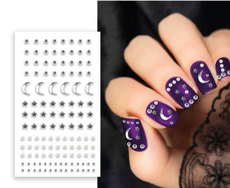 KRYSZTAŁKI NA PAZNOKCIE SREBRNE