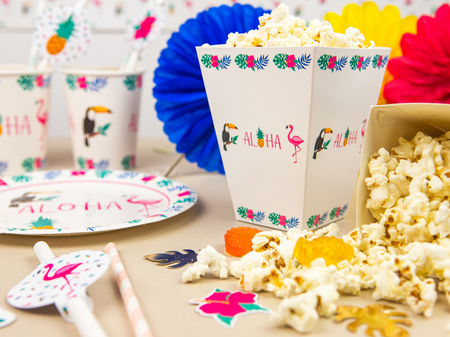 PUDEŁKA NA POPCORN ALOHA PARTY 6 SZT