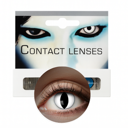 SOCZEWKI MIESIĘCZNE UV BIAŁE BLACK CAT KOT