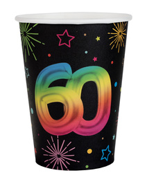 KUBECZKI PAPIEROWE FIESTA 60 URODZINY 270 ML 6 SZT