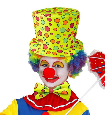 CYLINDER + MUCHA KLAUNA DLA DZIECKA ŻÓŁTY