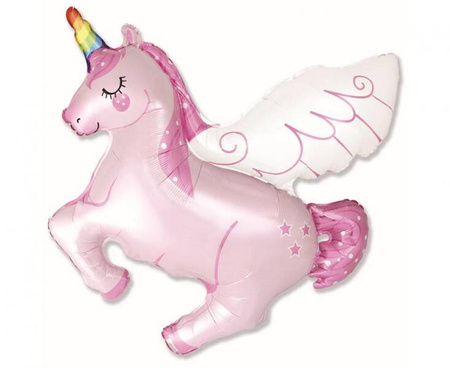 BALON FOLIOWY RÓŻOWY JEDNOROŻEC 35 CM