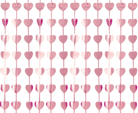 KURTYNA SERCA METALICZNA RÓŻOWA 100 X 200 CM