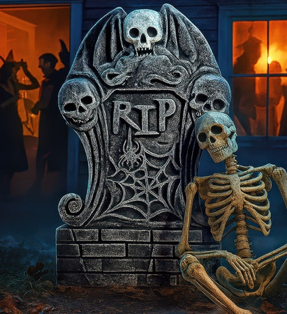 NAGROBEK RIP CZASZI PAJĘCZYNA 59 X 34 CM