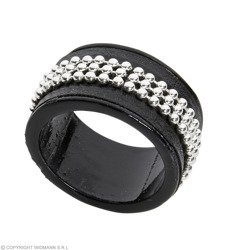 PIERŚCIONEK CZARNO-SREBRNY