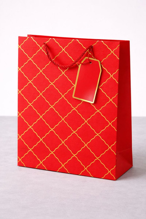 TORBA PREZENTOWA CZERWONA TEKSTURA SKÓRY 23 X 18 X 10 CM