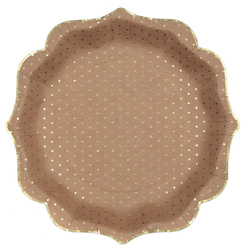TALERZYKI PAPIEROWE ZŁOTE KROPKI KRAFT 21 CM 10 SZT