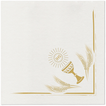 ZESTAW AIRLAID KOMUNIA BIEŻNIK+SERWETKI+SERWETKI NA SZTUĆCE