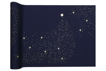 BIEŻNIK ŚWIĄTECZNY GWIEZDNY PYŁ GRANATOWY 27 X 250 CM