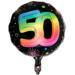 BALON FOLIOWY FIESTA 50 URODZINY 45 CM 1 SZT