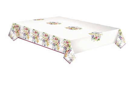 OBRUS PAPIEROWY W KWIATY 120 X 180 CM 