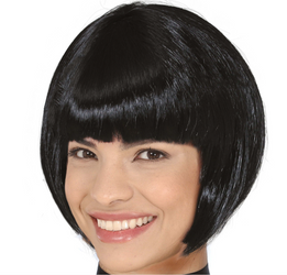 PERUKA BOB CZARNA Z GRZYWKĄ