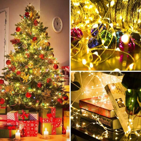 LAMPKI 200 LED CIEPŁE BIAŁE ŚWIATŁO 20M