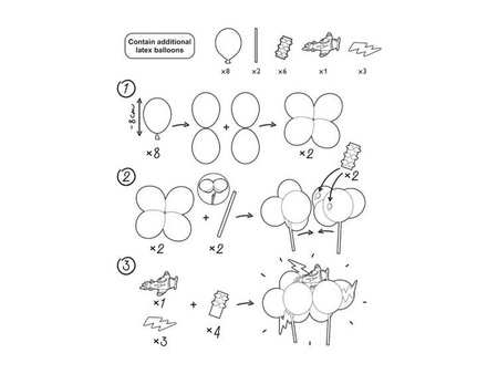 BALONOWY TOPPER NA TORT SAMOLOT 29 CM