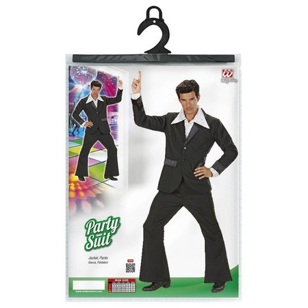 STRÓJ GARNITUR MĘSKI CZARNY DISCO LATA 80