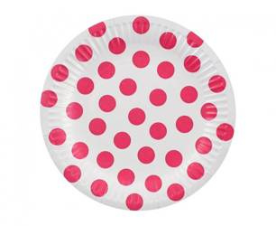 ZESTAW TALERZYKI+KUBECZKI RÓŻOWE GROSZKI