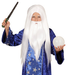 PERUKA + BRODA CZARODZIEJA DZIECIĘCA