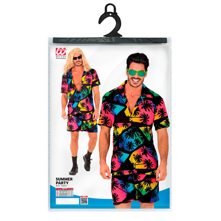 STRÓJ MĘSKI HAWAJSKI CZARNY PALMY 