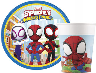 ZESTAW SPIDEY I PRZYJACIELE TALERZYKI+KUBECZKI