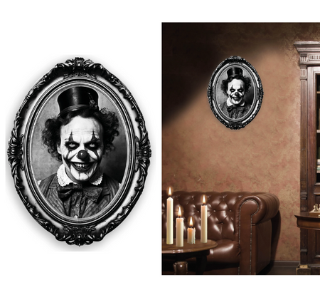 NAKLEJKA ŚCIENNA KLAUN W LUSTRZE HALLOWEEN