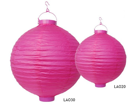 Lampion papierowy, różowy, 20cm (1 karton / 50 szt.)