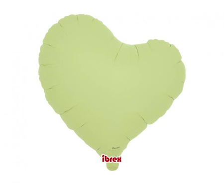 Balon foliowy Ibrex serce zielone Sweet 14 cali 35 cm Pastel Green 5 szt.