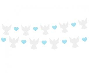 GIRLANDA PAPIEROWA ANIOŁY NIEBIESKIE 150 CM